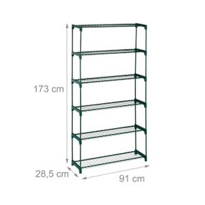 Pflanzenregal 6 Ablagen Grün - Metall - Kunststoff - 91 x 173 x 29 cm