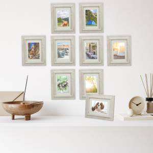 Lot de 10 cadres photos 13x18 cm Beige - Bois manufacturé - Verre - 19 x 24 x 2 cm