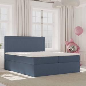 Premium Boxspringbett Jodan Stoff Baloo Dunkelblau - Breite: 122 cm