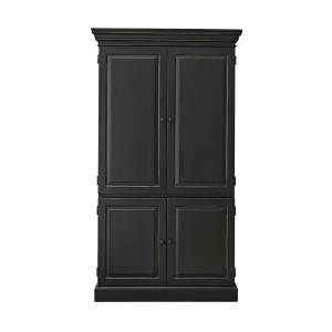 Mahagoniholzschrank LONDON Schwarz - Massivholz - 100 x 190 x 100 cm