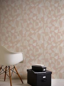 Geometrische Tapete Vlies Beige Creme Beige - Cremeweiß