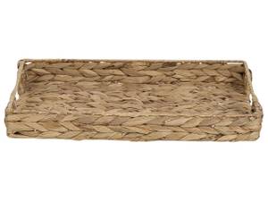 Tablett KONTUM 2-tlg Beige - Blau - Naturfaser - 23 x 5 x 37 cm