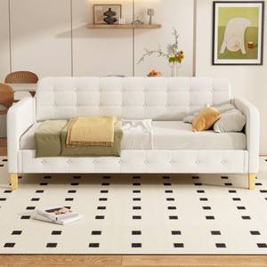 Schlafsofa Laura Beige - Holzwerkstoff - 98 x 70 x 213 cm