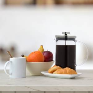 Cafetière manuelle 600 ml Noir - Argenté - Verre - Métal - 15 x 18 x 9 cm