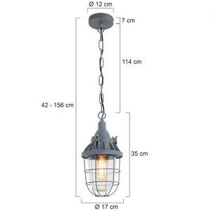 Pendelleuchte Ebbe Verre transparent / Acier - 1 ampoule - Gris - Translucide