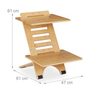 Stehschreibtisch Aufsatz aus Bambus Schwarz - Braun - Bambus - 47 x 61 x 61 cm