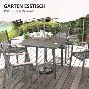 Gartentisch 84G-471V00CG Grau - Kunststoff - 90 x 75 x 90 cm