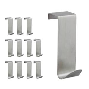 12 x Türhaken Edelstahl Silber - Metall - 3 x 7 x 5 cm