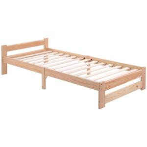 Massivholzbett Oceanus Ⅶ Braun - Holzwerkstoff - Metall - Massivholz - Holzart/Dekor - 97 x 49 x 205 cm