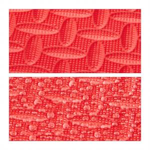 8er Set Bodenmatte mit Randstück Rot - Kunststoff - 61 x 1 x 61 cm