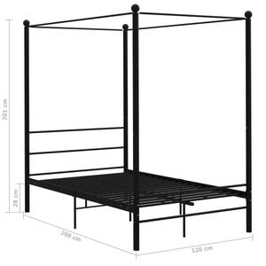 Cadre de lit 3009313 Noir - Largeur : 126 cm