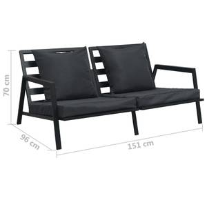 Gartensofa Metall - Textil - 75 x 25 x 90 cm