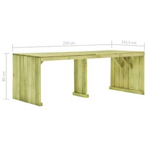 Gartentisch Braun - Massivholz - Holzart/Dekor - 220 x 80 x 220 cm