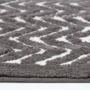 Rutschfeste Badematte mit Chevron Muster Grau - Textil - 50 x 1 x 80 cm