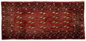 Turkaman - 130x60cm Rot - Naturfaser - 60 x 1 x 130 cm