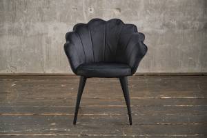 KAWOLA Stuhl CARLA Velvet Fuß schwarz KAWOLA Stuhl CARLA Esszimmerstuhl Velvet schwarz Fuß schwarz - Schwarz