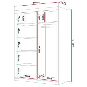 Kleiderschrank CAMARO II 150 Weiß