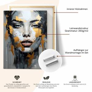 Image Sur Toile Visage De Femme Peinture 60 x 90 x 90 cm