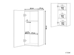 Armoire de salle de bain BILBAO Chêne clair - Argenté