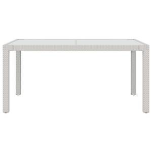 Gartentisch Weiß - Metall - Polyrattan - 90 x 75 x 150 cm