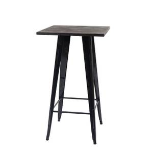 Table haute A73 avec plateau en bois Noir - Marron