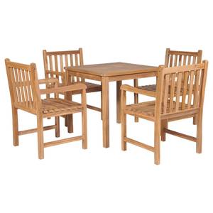 Garten-Essgruppe 3007530-4 (5-teilig) Braun - Massivholz - Holzart/Dekor - 80 x 77 x 80 cm