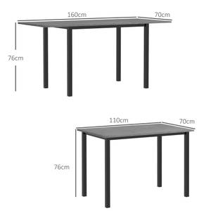 Esstisch 835-858V00CG Grau - Holzwerkstoff - 70 x 76 x 160 cm