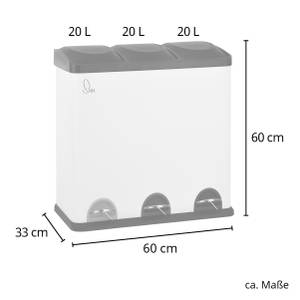 Mülleimer TC3X20 Weiß - Metall - 60 x 60 x 33 cm