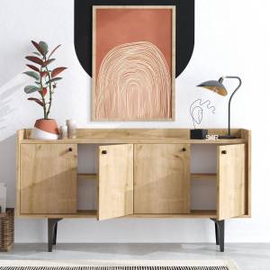 Buffet Navi Beige - Bois manufacturé - 40 x 80 x 150 cm