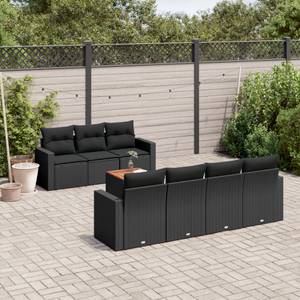 Gartensitzgruppe K2020(8-tlg) Schwarz - Massivholz - 69 x 62 x 55 cm