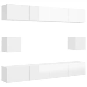 TV-Schrank 6er Set D483 Weiß - Holzwerkstoff - 30 x 30 x 100 cm