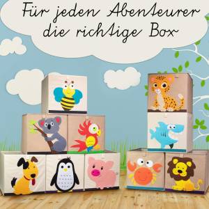 Aufbewahrungsbox mit Tiermotiv (2er Set) Kunststoff - 1 x 2 x 2 cm