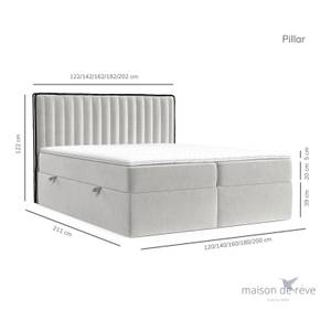 Boxspringbett Pillar Beige - Breite: 140 cm