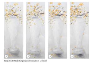 Acrylbild handgemalt Sanftmut der Natur Weiß - Massivholz - Textil - 40 x 120 x 4 cm