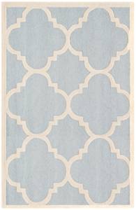 Wollteppich Clark Beige - Blau - Textil - 240 x 2 x 150 cm