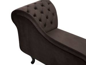 Chaiselongue NIMES Braun - Dunkelbraun - Armlehne davorstehend links - Ecke davorstehend rechts - Textil