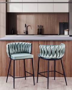 Tabouret de bar MILAN Noir - Vert - Vert clair