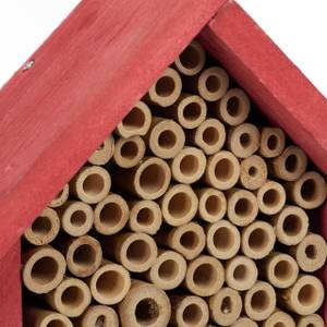 Insektenhotel Bausatz Braun - Rot - Bambus - Holzwerkstoff - 16 x 26 x 6 cm