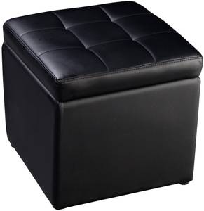 Sitzhocker Sitzwürfel Sitzbox Schwarz - Kunstleder - 40 x 40 x 40 cm