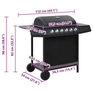 Gasgrill 296302 Schwarz - Metall - 112 x 98 x 54 cm