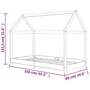 Kinder Bettrahmen 3001278 Grau - 88 x 132 x 166 cm