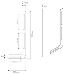 TV Wandhalterung SB300 Schwarz - Metall - 12 x 33 x 3 cm