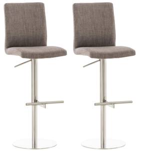 Tabouret de bar Cadiz Lot de 2 Gris - Argenté