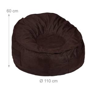 Pouf poire XXL aspect cuir Marron - Matière plastique - Textile - 110 x 60 x 110 cm