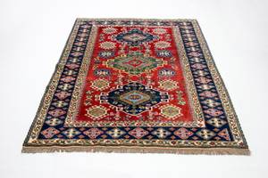 Kazak - 217x193cm Rot - Naturfaser - 193 x 1 x 217 cm