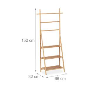 Handtuchleiter mit 3 Ablagen Braun - Bambus - 66 x 152 x 32 cm