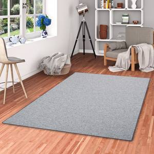 Feinschlingen Velour Teppich Strong Silber - Silber / Grau - Silbergrau - 100 x 400 cm