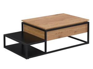 Table basse relevable LUTESA Noir - Bois manufacturé - 60 x 38 x 110 cm