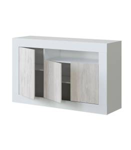 Buffet Baltik Blanc - Bois manufacturé - Matière plastique - 42 x 87 x 144 cm