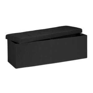 Pouf de rangement pliant repose-pied Noir